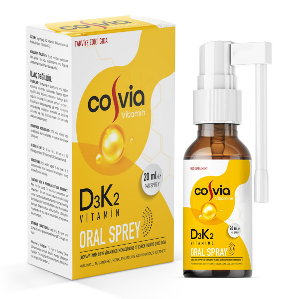Cosvia Vitamin D3-K2 (Menaquinone-7) Oral Spray 20 ml. 