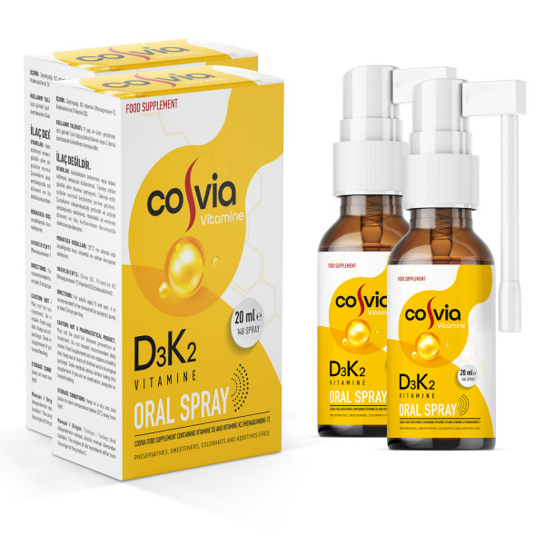 Cosvia Vitamin D3-K2 (Menaquinone-7) Oral Spray (2 pcs)