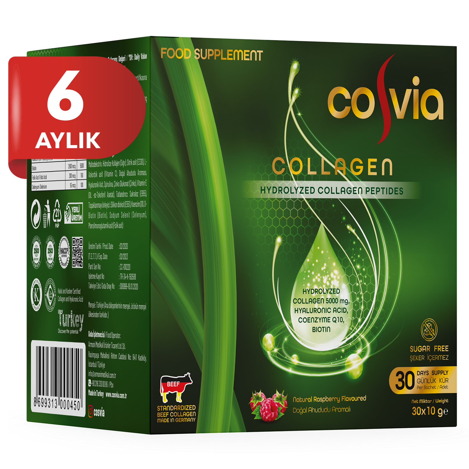 Cosvia Collagen Hidrolize Peptid 6 Pk.180 sachets (6 months)