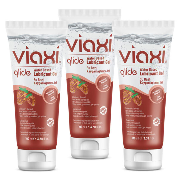 Viaxi_Cilekli_Kayganlastirici_3lu Viaxi Çilekli Kayganlaştırıcı Jel 100 ml.