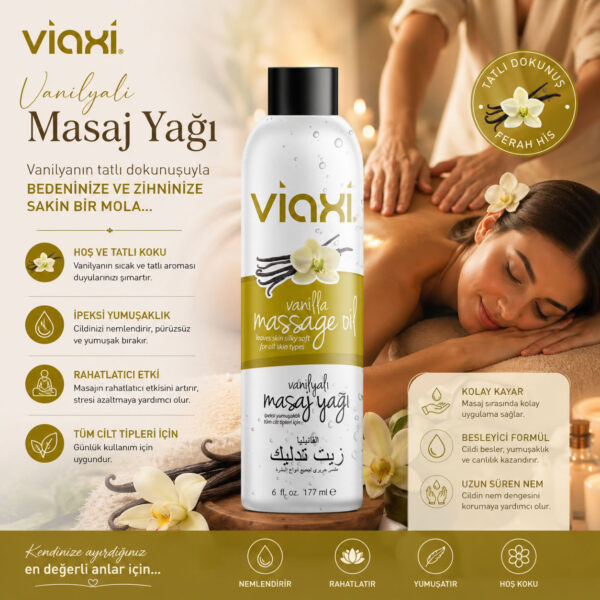 Viaxi Masaj Yağı Vanilya Aromalı 177 ml.