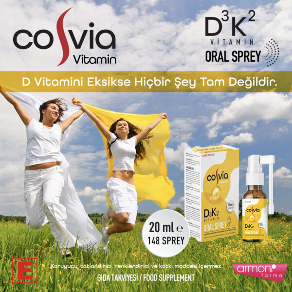 Cosvia Vitamin D3-K2 (Menaquinone-7) Oral Sprey 20 ml.