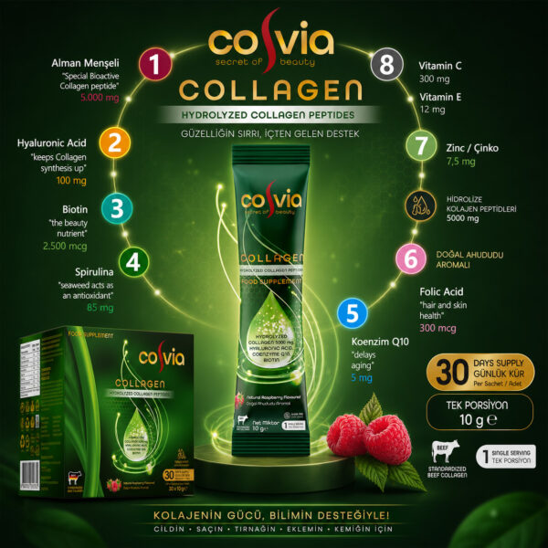 Cosvia Collagen Hidrolize Peptid 3 Pk. 90 Saşe (3 Aylık)