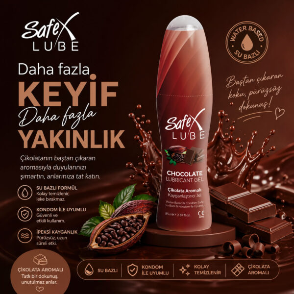 Safex Lube Kayganlaştırıcı Jel Çikolata 85 ml.