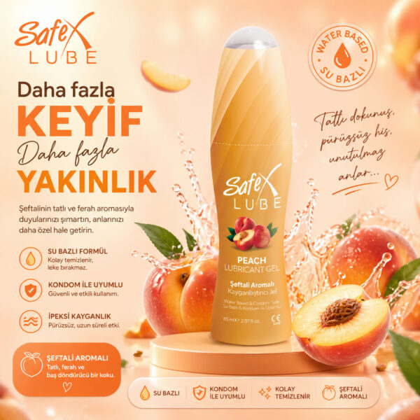 Safex_Şeftali_Aromalı_Kayganlaştırıcı_Jel Safex Lube Kayganlaştırıcı Jel Şeftali 85 ml.