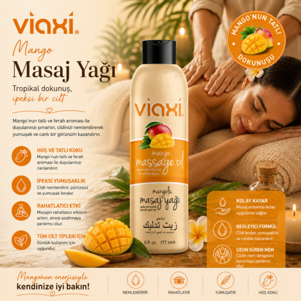 Viaxi Mangolu Masaj Yağı; Tropikal dokunuşlarla cildinizi şımartın…